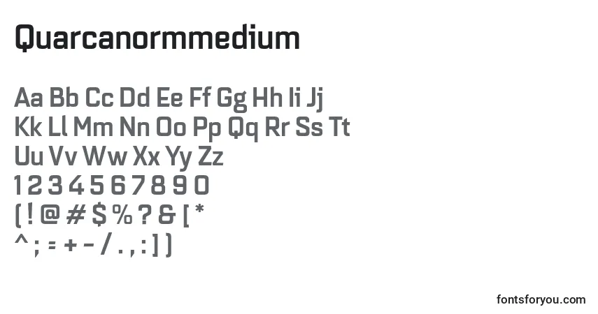 Quarcanormmedium-fontti – aakkoset, numerot, erikoismerkit
