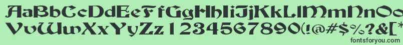 フォントBuckinghamwideRegular – 緑の背景に黒い文字