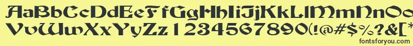 BuckinghamwideRegular Font – Black Fonts on Yellow Background