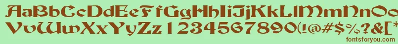 BuckinghamwideRegular Font – Brown Fonts on Green Background