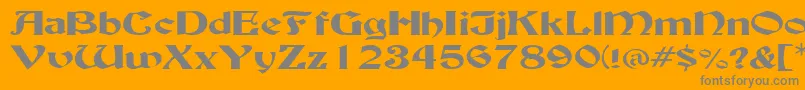 BuckinghamwideRegular-Schriftart – Graue Schriften auf orangefarbenem Hintergrund