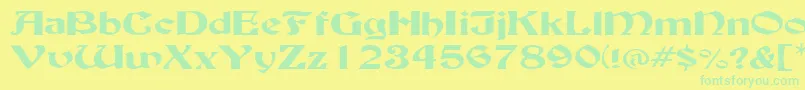 BuckinghamwideRegular Font – Green Fonts on Yellow Background