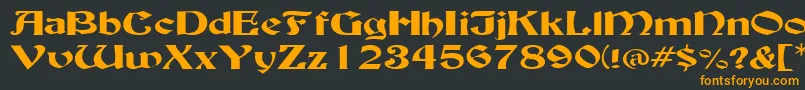 BuckinghamwideRegular Font – Orange Fonts on Black Background