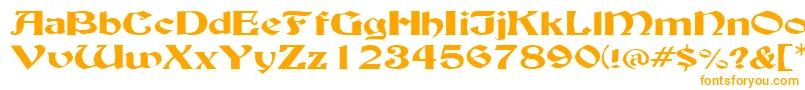 BuckinghamwideRegular-Schriftart – Orangefarbene Schriften auf weißem Hintergrund