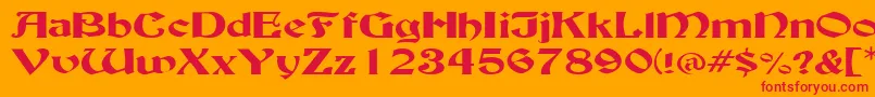 BuckinghamwideRegular Font – Red Fonts on Orange Background