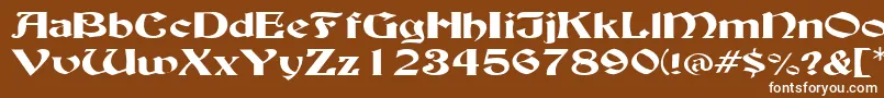 フォントBuckinghamwideRegular – 茶色の背景に白い文字