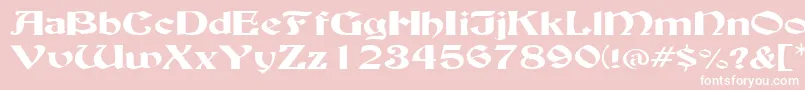 BuckinghamwideRegular-Schriftart – Weiße Schriften auf rosa Hintergrund