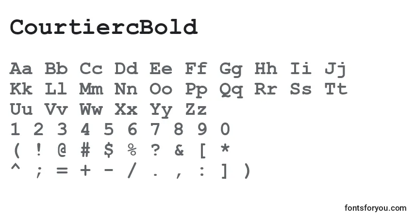 Schriftart CourtiercBold – Alphabet, Zahlen, spezielle Symbole