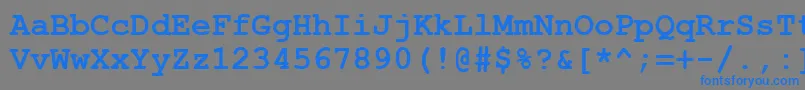 フォントCourtiercBold – 灰色の背景に青い文字