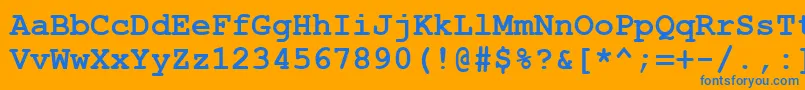 フォントCourtiercBold – オレンジの背景に青い文字