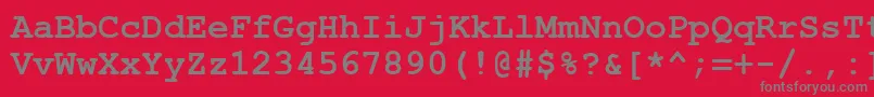 フォントCourtiercBold – 赤い背景に灰色の文字