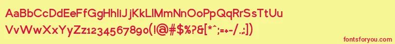 Czcionka LarkeSansBold – czerwone czcionki na żółtym tle