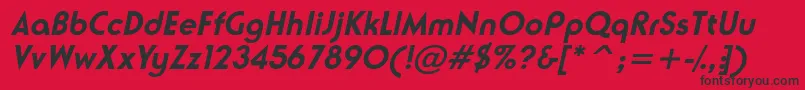 フォントNeusesskBolditalic – 赤い背景に黒い文字