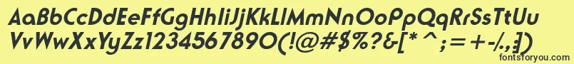 NeusesskBolditalic Font – Black Fonts on Yellow Background