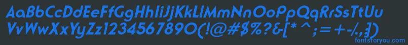 NeusesskBolditalic Font – Blue Fonts on Black Background