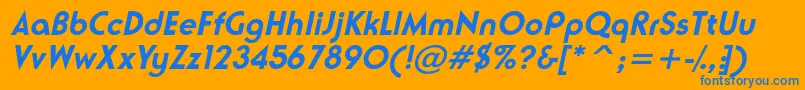 NeusesskBolditalic Font – Blue Fonts on Orange Background