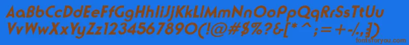NeusesskBolditalic Font – Brown Fonts on Blue Background