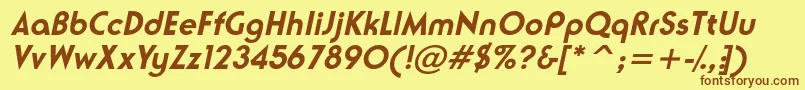 NeusesskBolditalic Font – Brown Fonts on Yellow Background