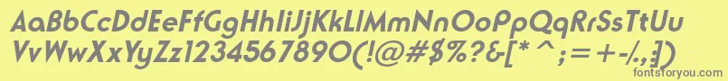 NeusesskBolditalic Font – Gray Fonts on Yellow Background