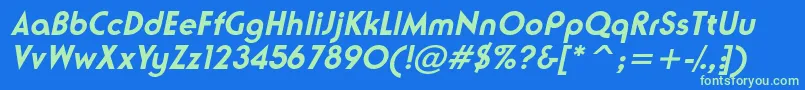 NeusesskBolditalic Font – Green Fonts on Blue Background