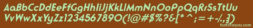 NeusesskBolditalic Font – Green Fonts on Brown Background