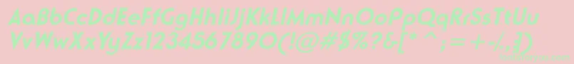 NeusesskBolditalic Font – Green Fonts on Pink Background