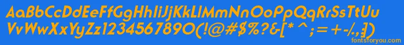NeusesskBolditalic Font – Orange Fonts on Blue Background