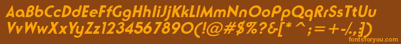 NeusesskBolditalic Font – Orange Fonts on Brown Background