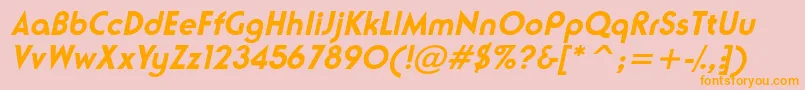 NeusesskBolditalic Font – Orange Fonts on Pink Background