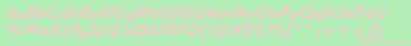 フォントNeusesskBolditalic – 緑の背景にピンクのフォント