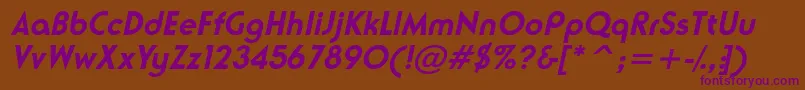 NeusesskBolditalic Font – Purple Fonts on Brown Background