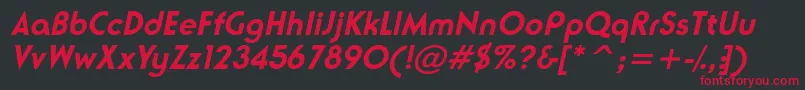 NeusesskBolditalic Font – Red Fonts on Black Background