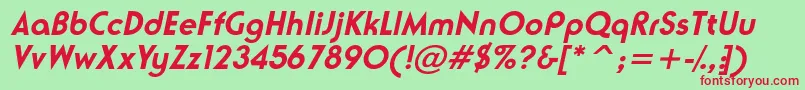 NeusesskBolditalic Font – Red Fonts on Green Background