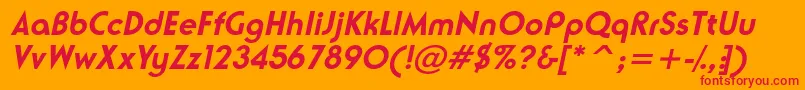 NeusesskBolditalic Font – Red Fonts on Orange Background