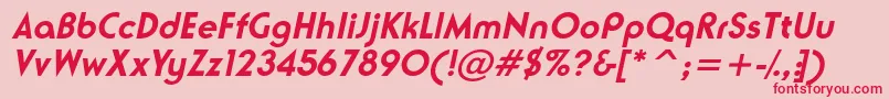 NeusesskBolditalic Font – Red Fonts on Pink Background
