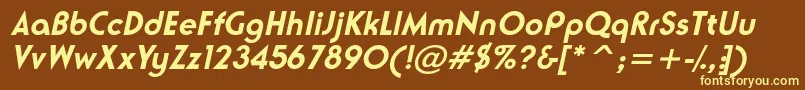 NeusesskBolditalic Font – Yellow Fonts on Brown Background