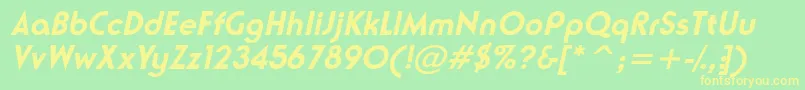 NeusesskBolditalic Font – Yellow Fonts on Green Background