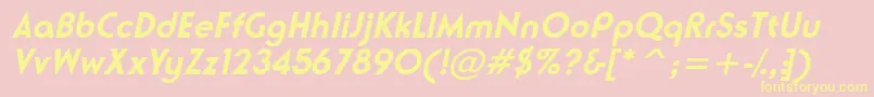 NeusesskBolditalic Font – Yellow Fonts on Pink Background