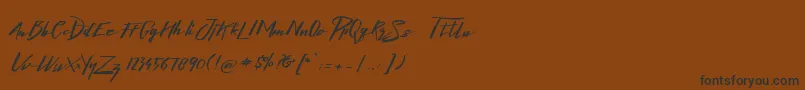 LighteningFreeFont-Schriftart – Schwarze Schriften auf braunem Hintergrund