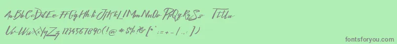 フォントLighteningFreeFont – 緑の背景に灰色の文字