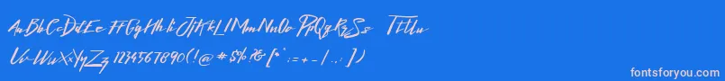 LighteningFreeFont Font – Pink Fonts on Blue Background