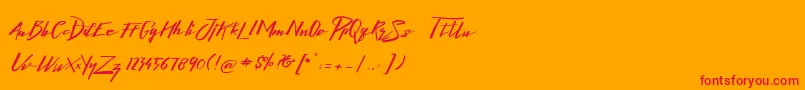 LighteningFreeFont Font – Red Fonts on Orange Background