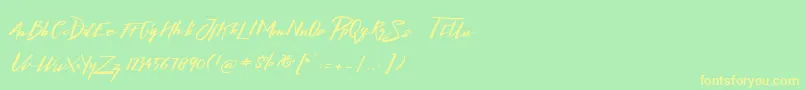 LighteningFreeFont-Schriftart – Gelbe Schriften auf grünem Hintergrund