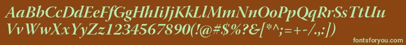 WarnockproBolditdisp Font – Green Fonts on Brown Background