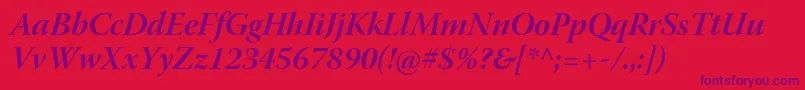 WarnockproBolditdisp Font – Purple Fonts on Red Background