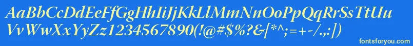 WarnockproBolditdisp Font – Yellow Fonts on Blue Background