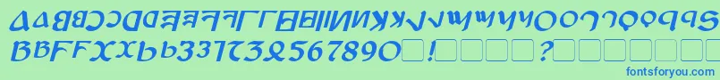 フォントAnayankaBoldItalic – 青い文字は緑の背景です。