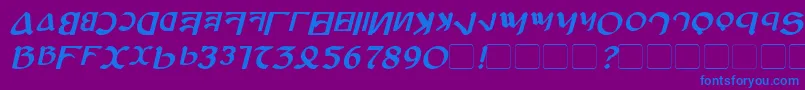 AnayankaBoldItalic Font – Blue Fonts on Purple Background