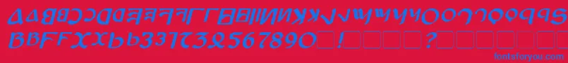 AnayankaBoldItalic Font – Blue Fonts on Red Background