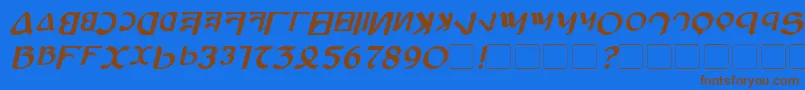 AnayankaBoldItalic Font – Brown Fonts on Blue Background